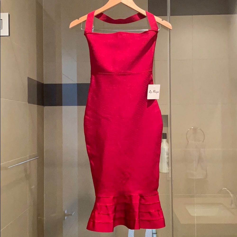 Red cocktail dress